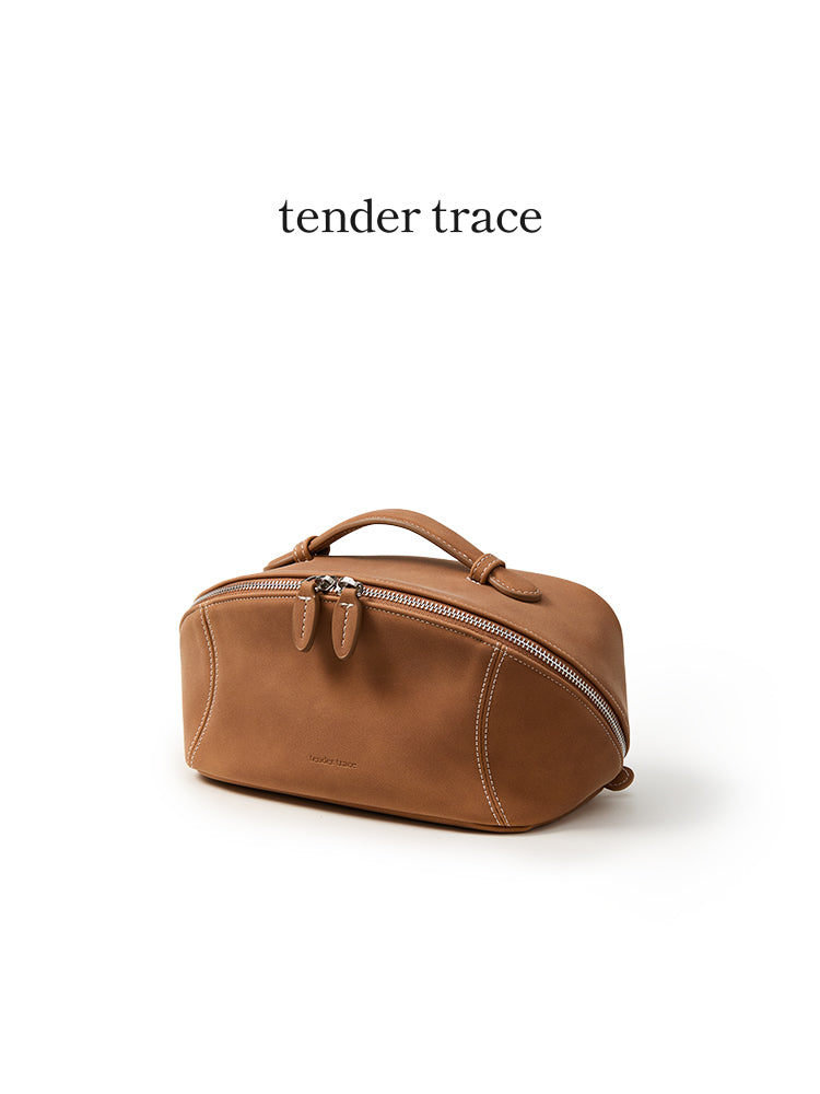 Soft Shell Cosmetic Bag - Pumpkin Brown