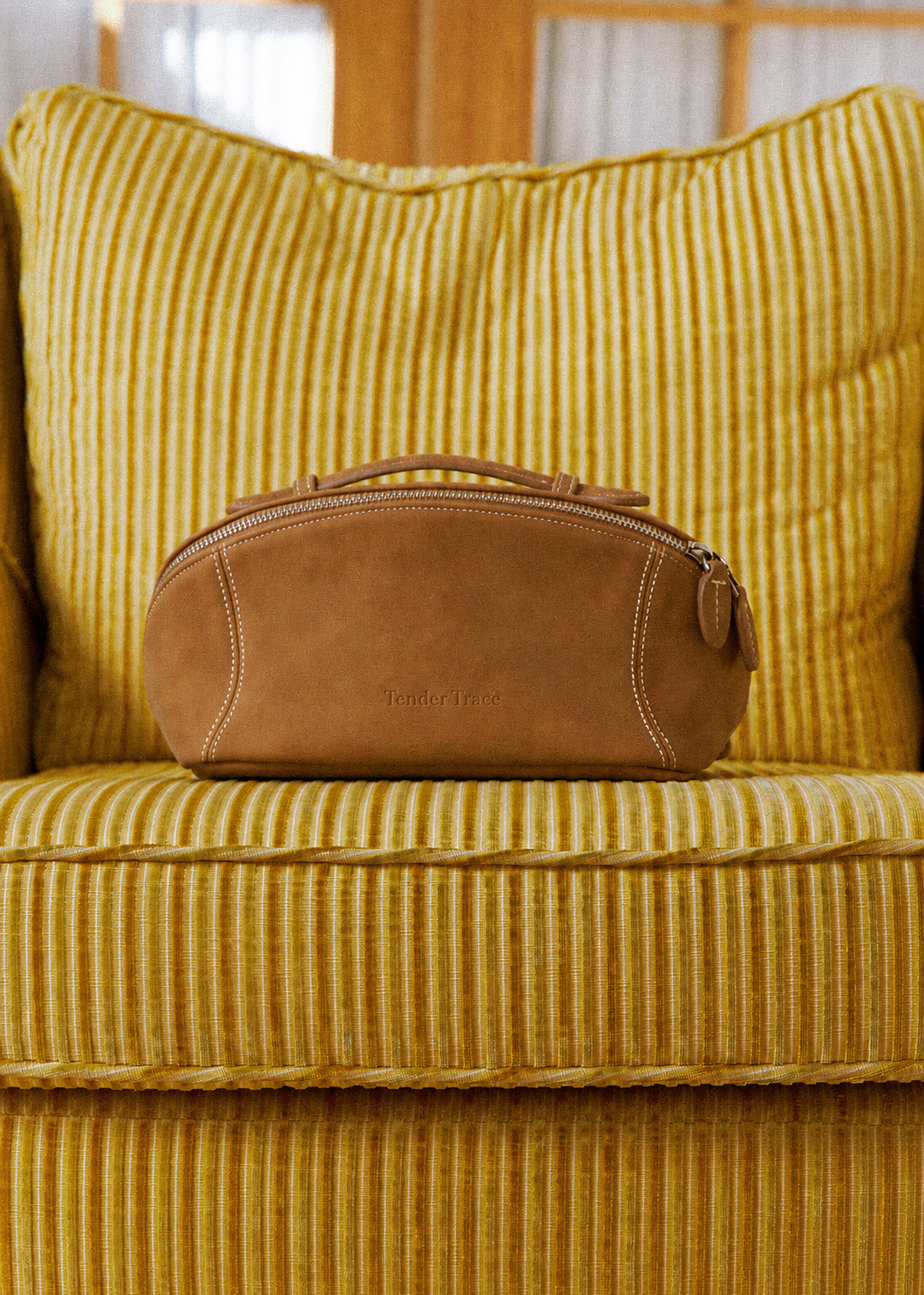 Soft Shell Cosmetic Bag - Pumpkin Brown