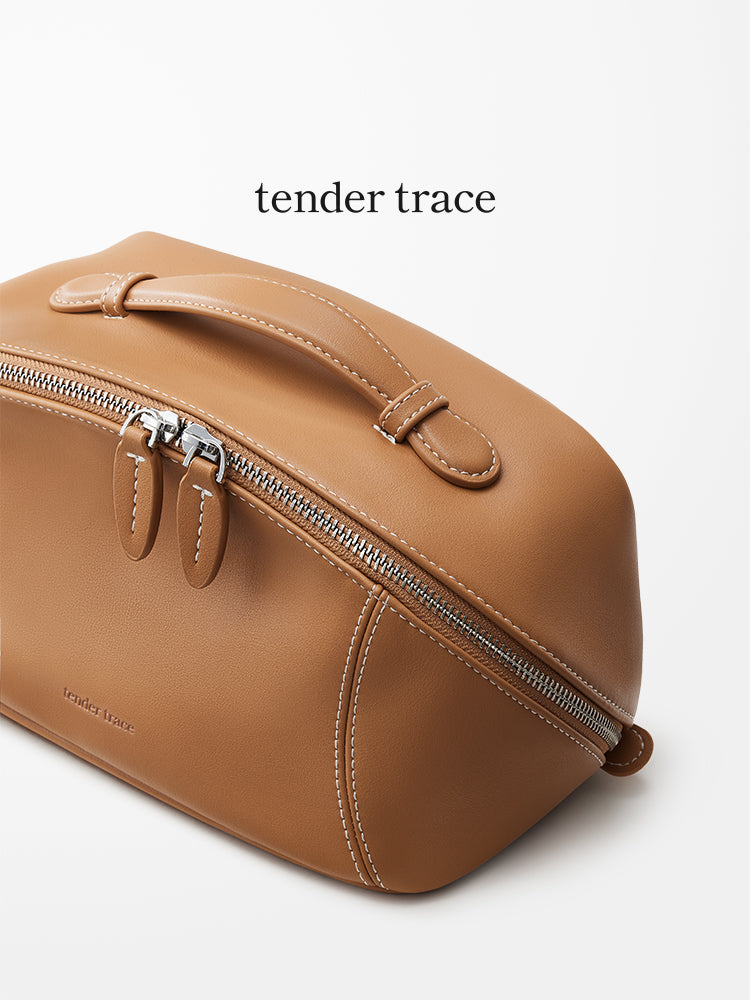 Hard Shell Cosmetic Bag - Milk Tea Apricot