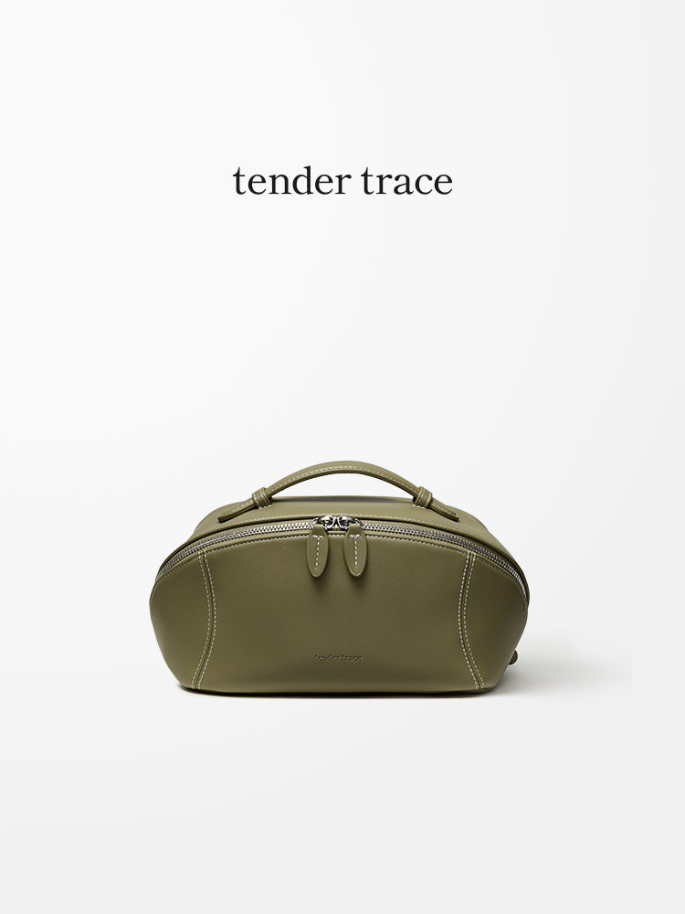Hard Shell Cosmetic Bag - Olive Green