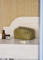 Hard Shell Cosmetic Bag - Olive Green