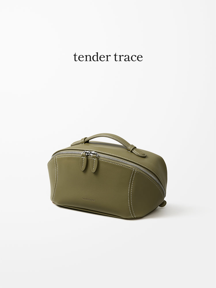 Hard Shell Cosmetic Bag - Olive Green
