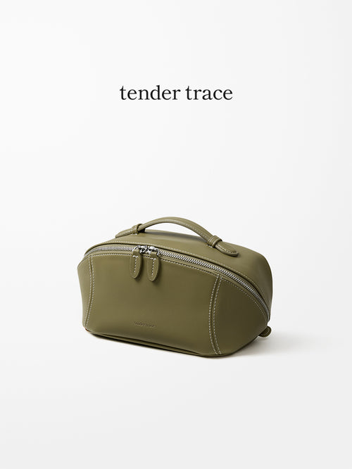 Hard Shell Cosmetic Bag - Olive Green