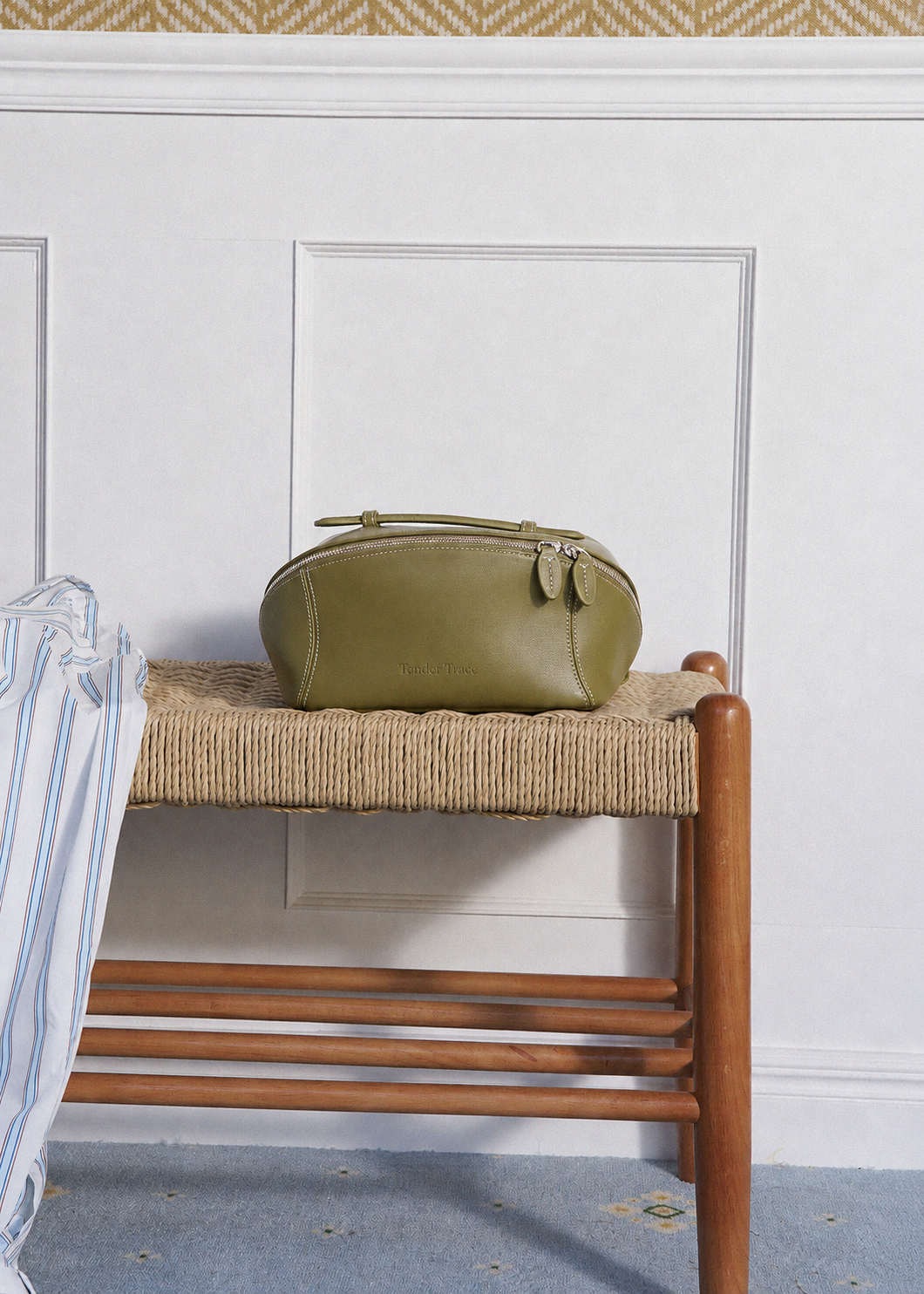 Hard Shell Cosmetic Bag - Olive Green